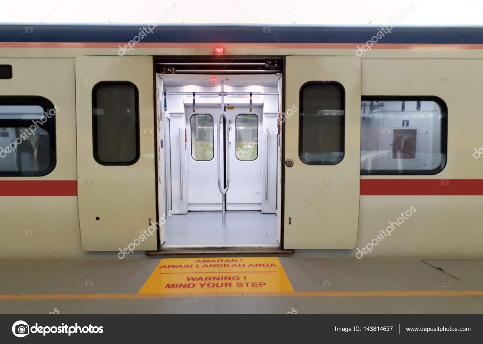 Train At Station Platform With Open Door Stock Photo C Razihusin