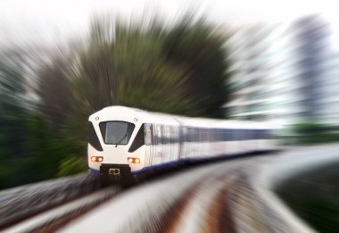 Hafif raylı tren hızlı blurr hareket