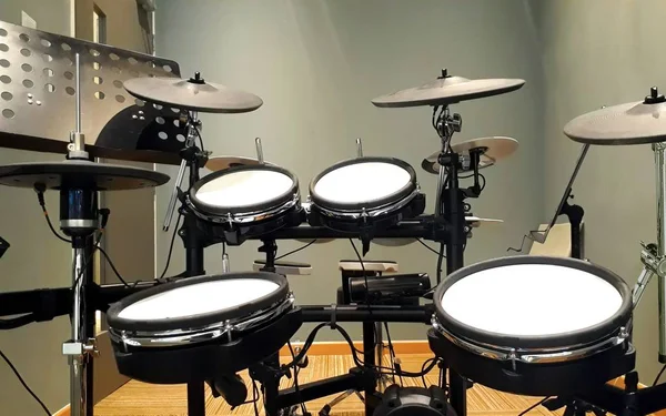 Electronic drums in a recording studio