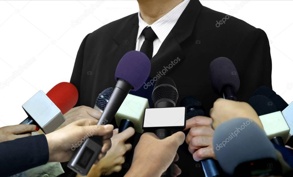 Media press interviews with reporters