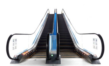 Yürüyen merdiven açık görüş açı üzerinde beyaz