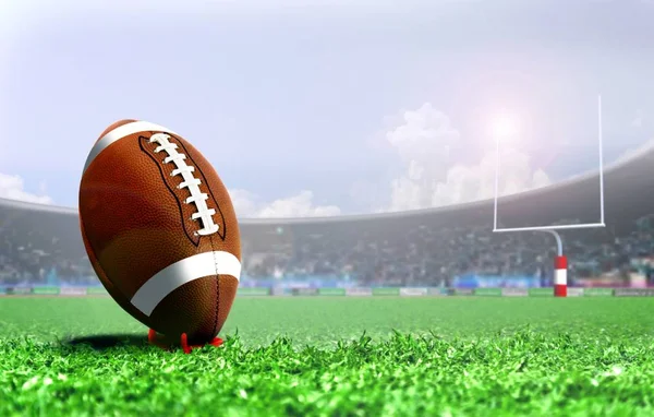 American football penalty kick under bright sunlight — Stock Photo, Image