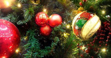 Noel ağacı dekorasyonu arka planı