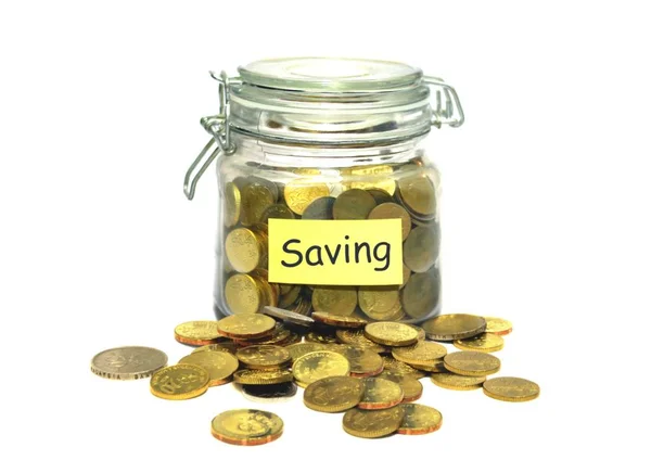 Coins Glass Jar Saving Concept — Stock Photo, Image