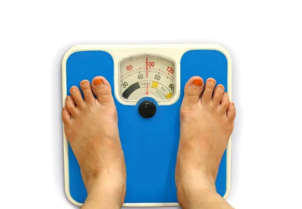 Women Foot Weighing Scale White — Stock Photo, Image