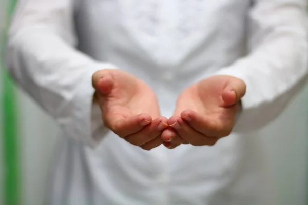 Donne Bianco Mani Aperte Vuote — Foto Stock