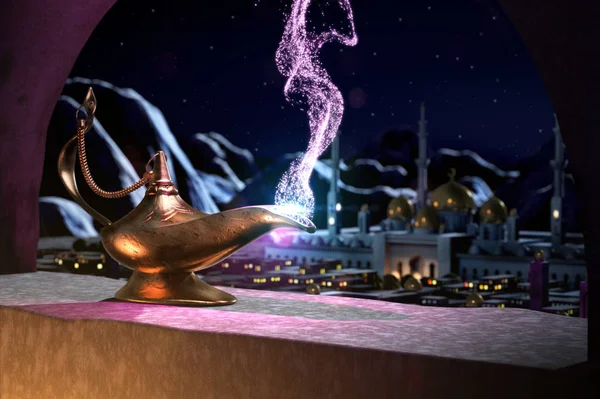 3D fairytale sihirli lamba