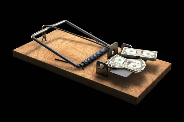 fare kapanı 3D illüstrasyon izole kara para ile