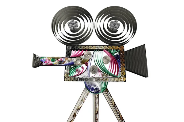 girdap kağıt film kamera üzerinde beyaz izole