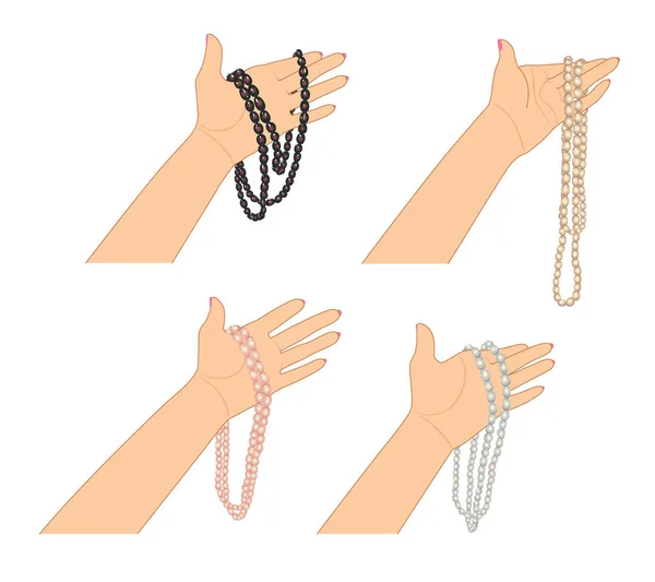 Halskette aus Perlen — Stockvektor