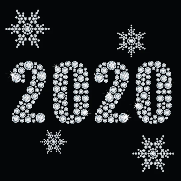 Cristales 2020 año — Vector de stock