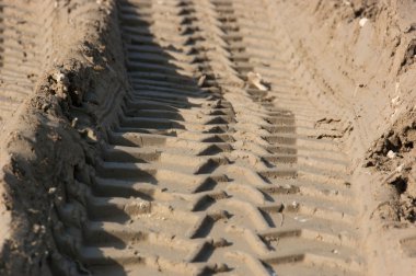 Kumda tekerlek izleri