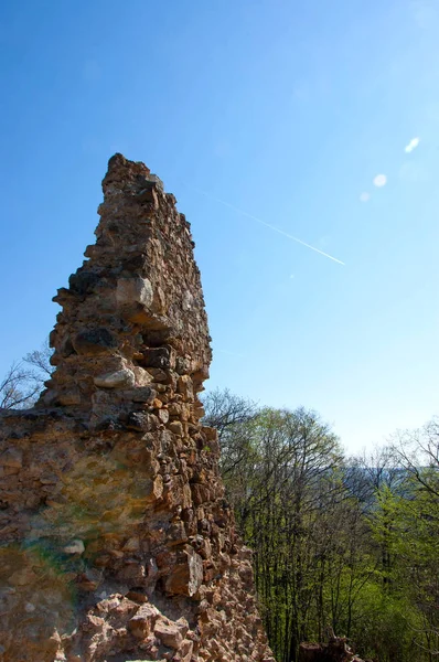 Old fortress wall and modern jet