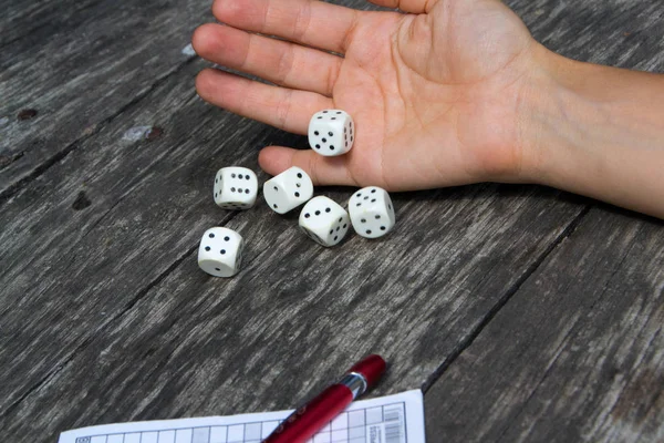 Yahtzee, dice game — Stock Photo, Image