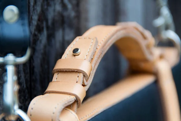 Leather handles for bag — Stock Photo, Image