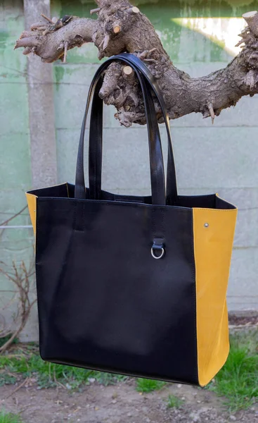 Kadın Moda Çantası Deri Çantayı Kapat Görüntü — Stok fotoğraf