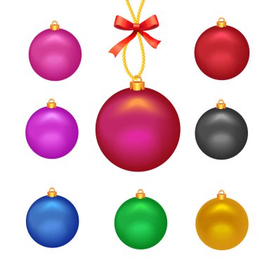  Noel topları kümesi. Yay. Noel boncuk.
