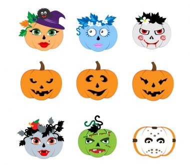 Kabak Cadılar Bayramın kutlu olsun çizgi film karakterleri kartları için