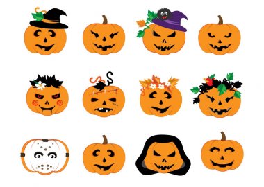 Kabak Cadılar Bayramın kutlu olsun çizgi film karakterleri kartları için