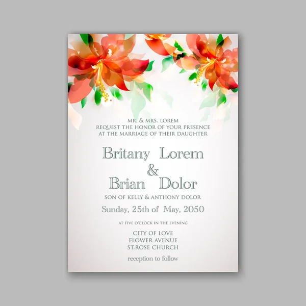 ロマンチックなピンクの牡丹花束花嫁の結婚式の招待状のデザイン テンプレート — ストックベクタ