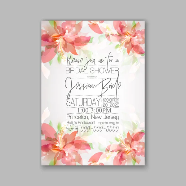 Romántico rosa peonía ramo novia invitación boda plantilla diseño — Vector de stock