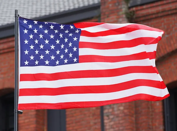 United States America National Flag Which Streams Wind Day Fine — Stock Photo, Image