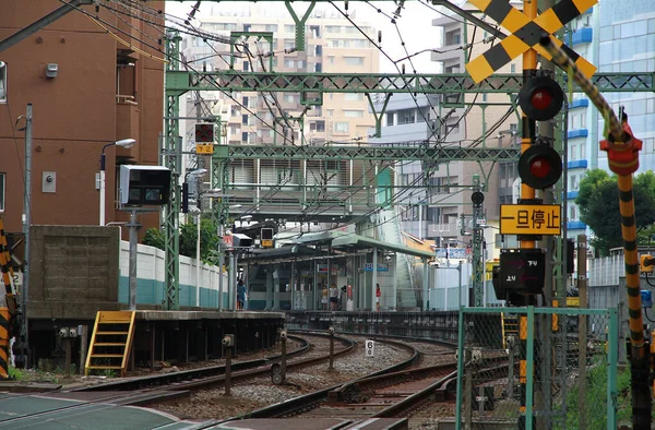 日本的铁路线和车站的建造 — 图库照片