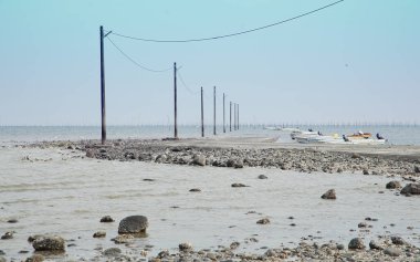 Japonya 'da havanın güzel olduğu günün sahili.                               