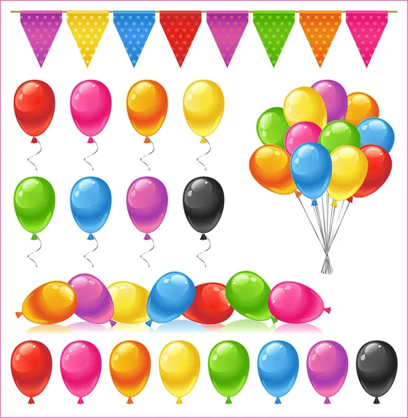 Parlak parlak renkli balonlar kümesi
