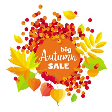 Sonbahar yaprakları vektör satışı büyük başlığı