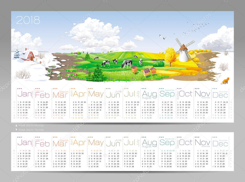 Four seasons Calendar 2018