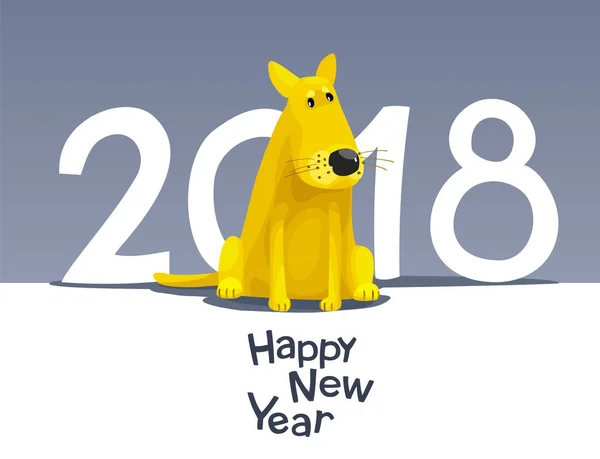 Gele hond 2018 — Stockvector