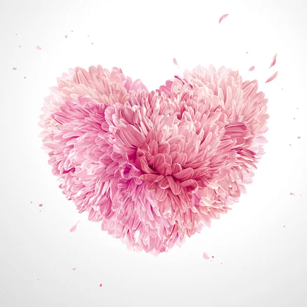 Blomma hjärta för alla hjärtans dag — Stock vektor