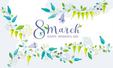 8 Mart çiçek tebrik kartı