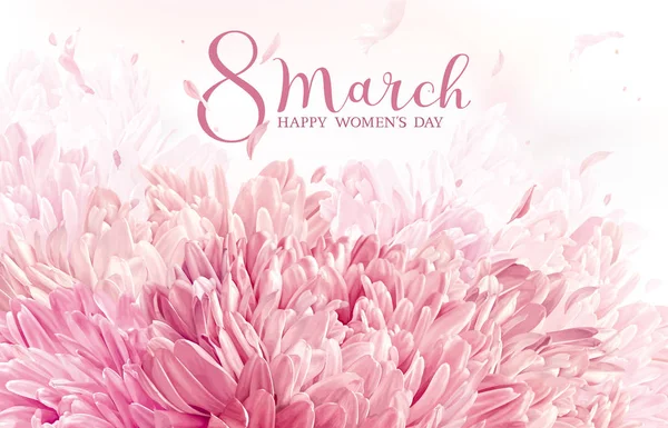 8 Março de flor cartão de saudação — Vetor de Stock