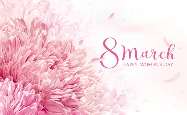 8 Marzo tarjeta de felicitación flor — Vector de stock