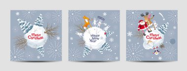 Noel kartı vektörü - Noel gezegenleri
