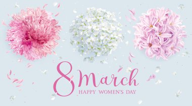 8 Mart tarihli suluboya tebrik kartı