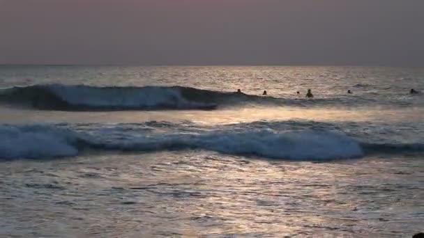 Surferzy w oceanie — Wideo stockowe