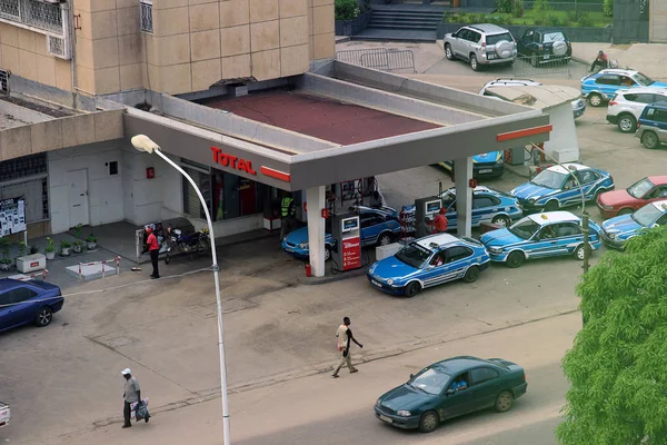 A gas station in Pointe-Noire Stock Image