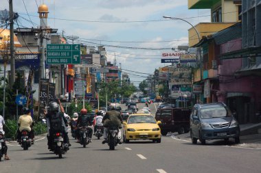 Street view of Pekanbaru city clipart