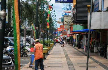 Street life in Pekanbaru Indonesia clipart