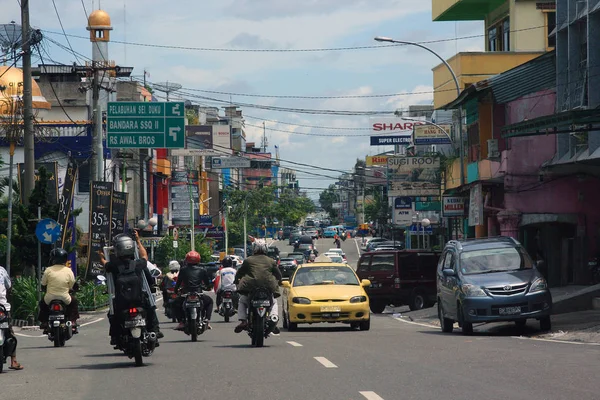 Vista de rua da cidade de Pekanbaru — Fotografia de Stock