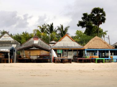 Cafes of Jimbaran beach clipart