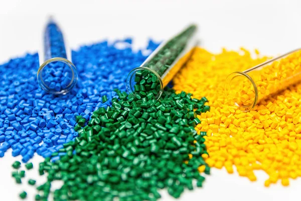 Polymeric dye. Colorant for plastics. Pigment in the granules. — Stock Photo, Image