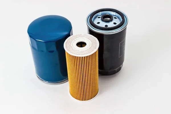 Car oil filter  on a white background isolated.  Auto Parts. Spare parts. — Stock Photo, Image