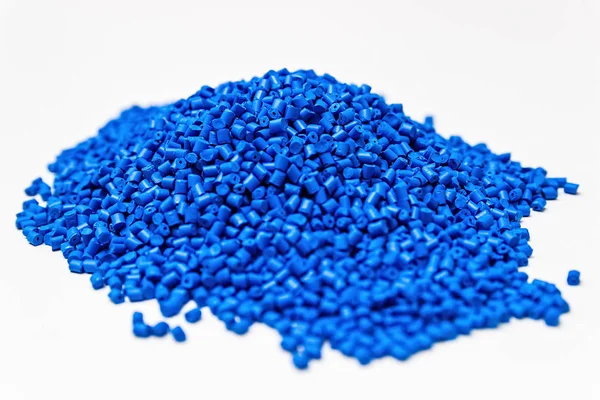 Polymeric dye. Plastic pellets. Pigment in the granules. — Stock Photo, Image