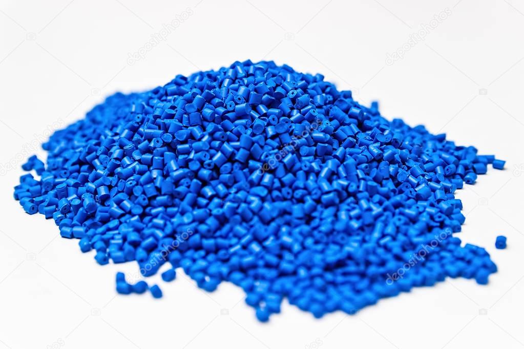 Polymeric dye. Plastic pellets. Pigment in the granules.