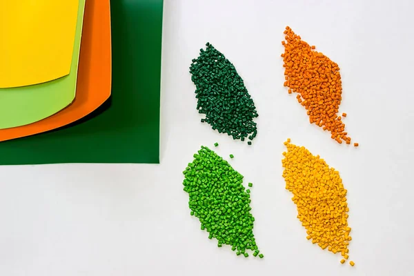 Polymeric dye. Plastic pellets. Colorant for  the granules.  Polymer beads — Stock Photo, Image