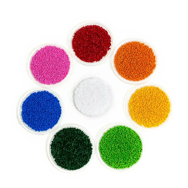 Polymeric dye. Colorant for plastics. Pigment in the granules. — Stock Photo, Image